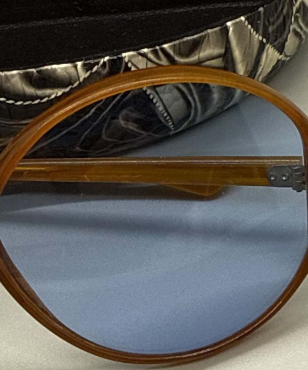 Renauld France Bug Eye Sunglasses Blue Tint Oversized Jackie O Vtg 70’s - Picture 4 of 16